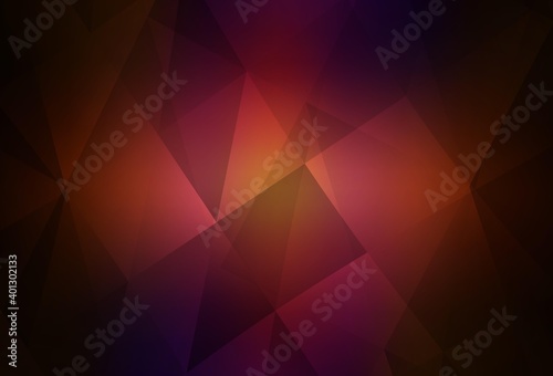 Dark Pink, Red vector shining triangular background.