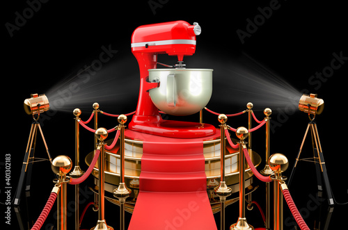 Podium with stand mixer, 3D rendering