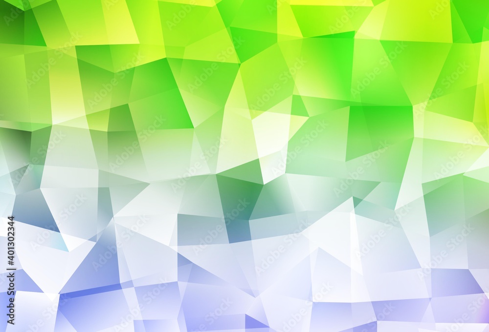 Fototapeta premium Light Pink, Green vector gradient triangles pattern.