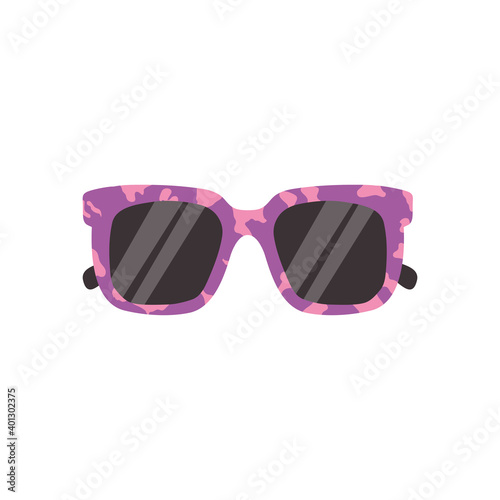 purple sunglasses icon, vector illustration
