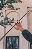 Arabic man spinning stick yowla