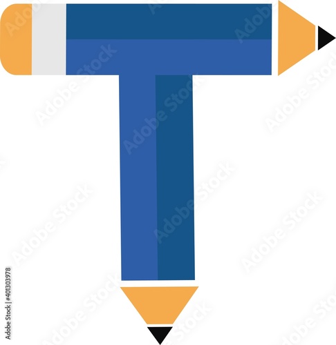 illustration of font type created by pencil shape