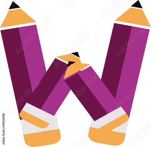 illustration of font type created by pencil shape