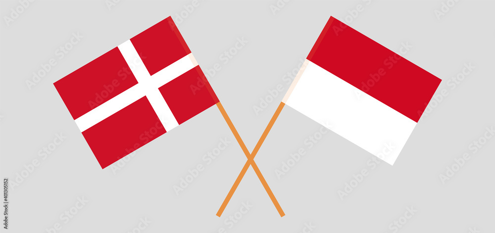 Crossed flags of Denmark and Monaco