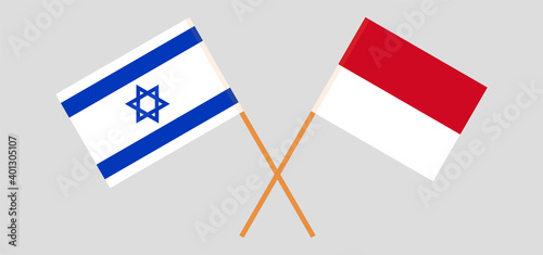 Crossed flags of Israel and Monaco