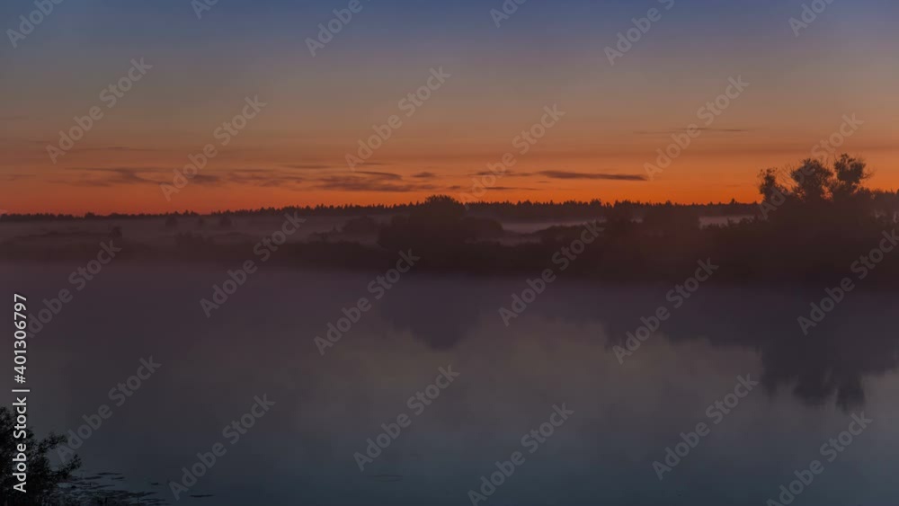 Sunrise over the village. Beautiful automn morning. 4K. Time lapse Sunrise over the village. Beautiful automn morning. 4K. Time lapse