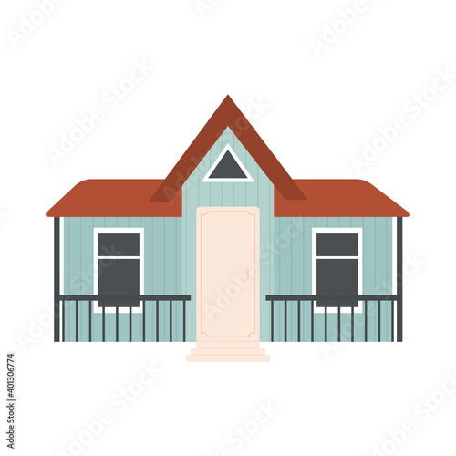 icon of suburban house, colorful design