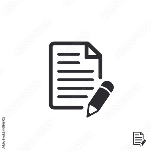 Document icon. Paper icon. Prepare document. Personal document. Copy file. Worksheet icon. File icon. Pictogram letter. Notes file. Office documents. File sharing. Survey. Pencil icon. Edit document. photo