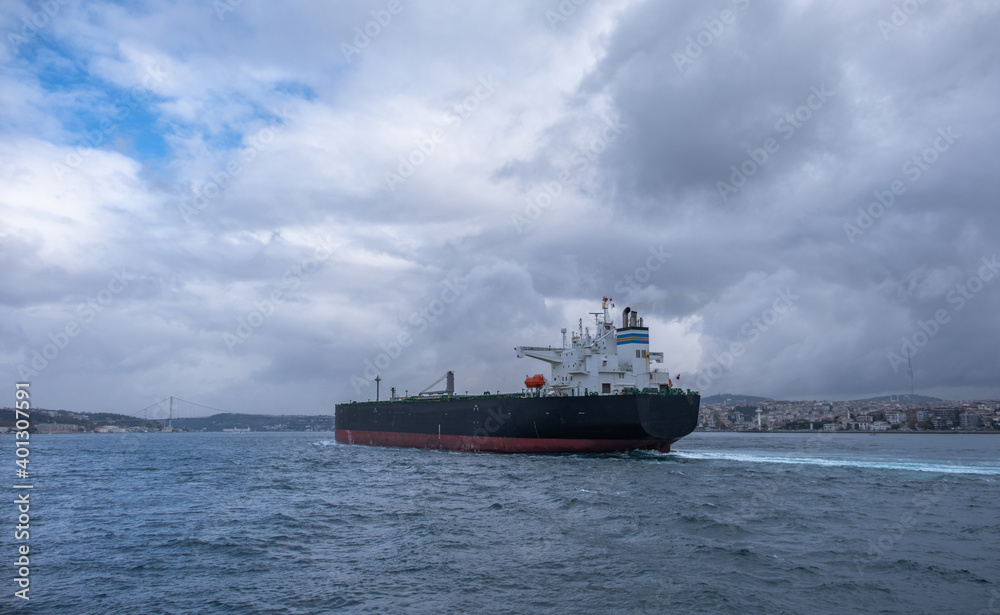 industrial ship in the Bosphorus, istanbul, turkey industrial ship in the Bosphorus, istanbul, turkey