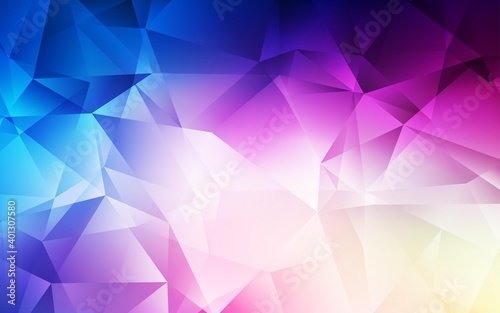 Light Pink  Blue vector polygon abstract backdrop. A sample with polygonal shapes. Pattern for a brand book s backdrop.