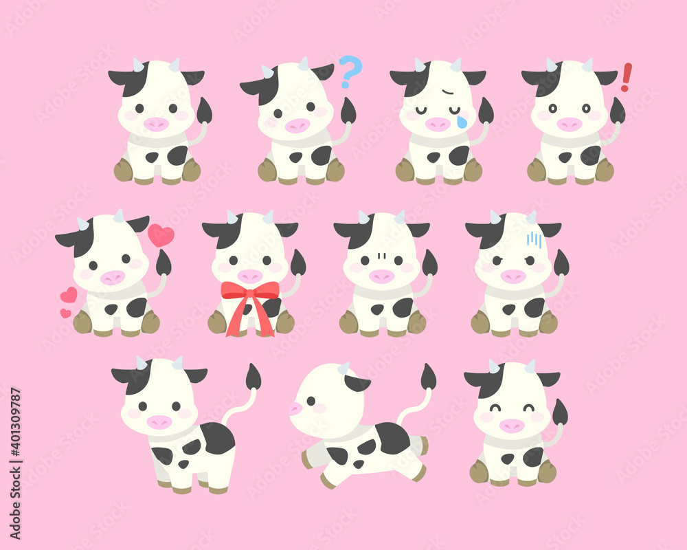 牛イラスト素材 : Cow illustration material 牛イラスト素材 : Cow illustration material