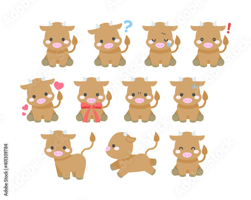 牛イラスト素材 : Cow illustration material
