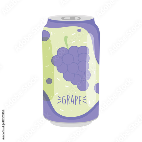 grape soda can icon, colorful design
