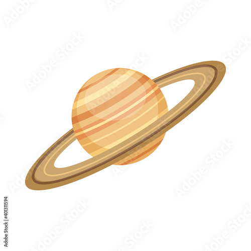 saturn planet icon, colorful design