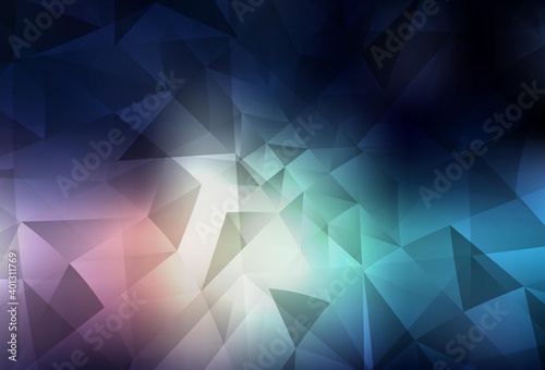 Dark Blue, Red vector abstract mosaic background.