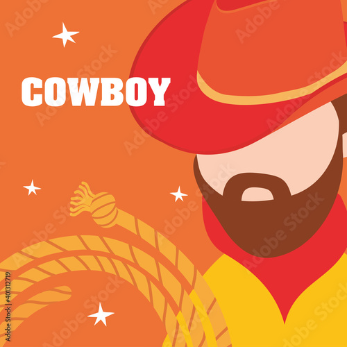 Wild west concept, cowboy design, colorful design