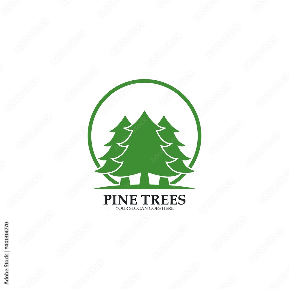 Pine tree logo template vector icon illustration Pine tree logo template vector icon illustration