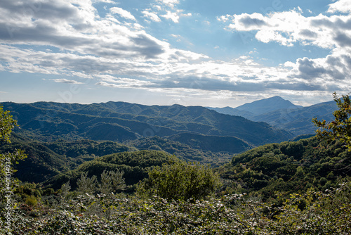 Tzoumerka, Epirus, Greece - October 28, 2017: Mountain view on a sunny day