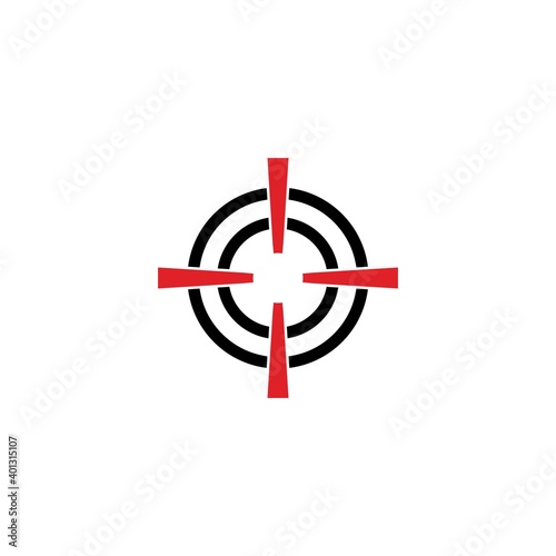 shooting target logo vector icon in simple