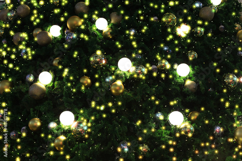 Beautiful Bokeh and light of Christmas Tree