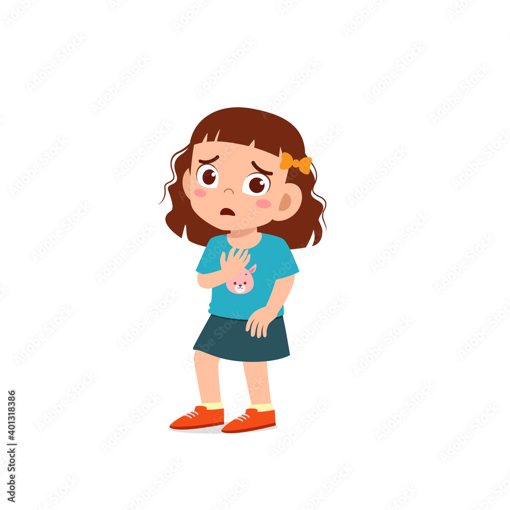 cute little kid girl show scared and worried pose expression cute little kid girl show scared and worried pose expression