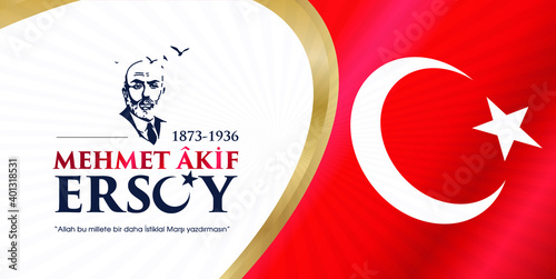 Mehmet Akif Ersoy Türk şairi, yazar, akademisyen ve İstiklal Marşı'nın yazarıdır. Translation: Mehmet Akif Ersoy Turkish poet, writer, academic and the author of the Turkish National Anthem.