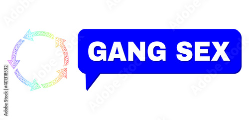 Gang Sex and rotation vector. Spectrum vibrant net rotation, and speech Gang Sex cloud frame. Conversation colored Gang Sex cloud has shadow.