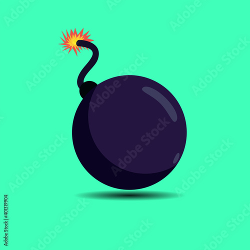 Illustration of a bomb about to explode green isolated vector design