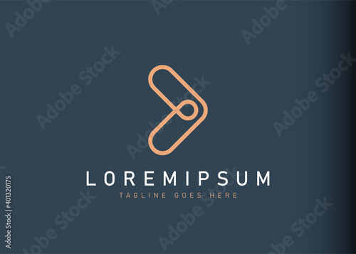 Forward rounded arrow logo design. Vector illustration of logistic financial business icon design. Modern logo design with line art style.