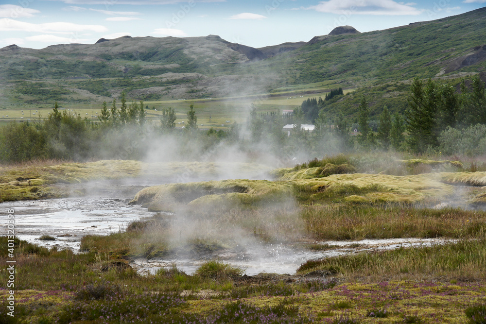 Geothermal area at Geysir, Iceland