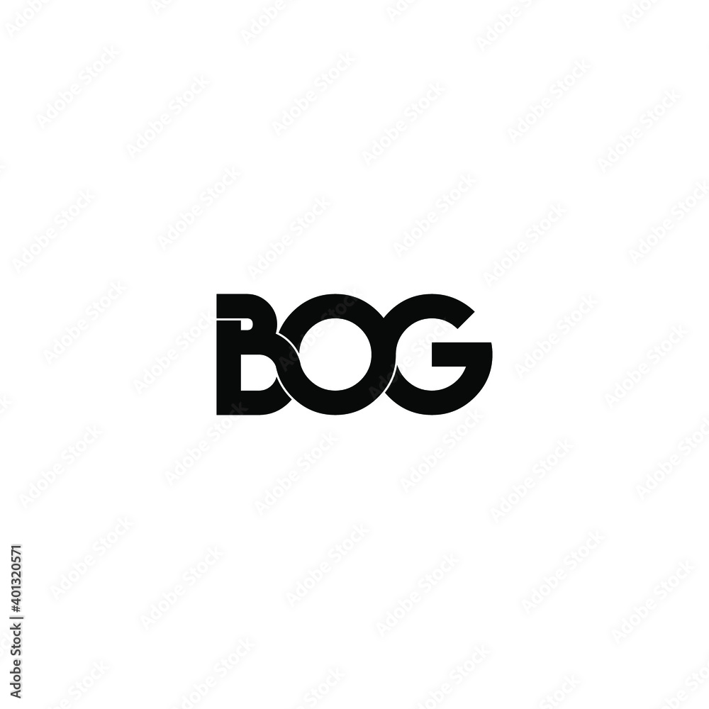 bog letter original monogram logo design