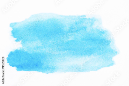 Abstract blue watercolor on white background. abstract art background. texture color paint splash blue. space beautiful wallpaper pattern ink splash. texture blue space color nature paint on paper.
