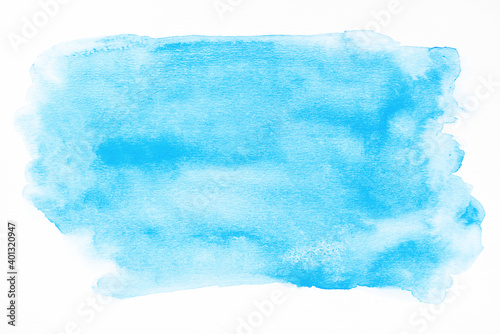 Abstract blue watercolor on white background. abstract art background. texture color paint splash blue. space beautiful wallpaper pattern ink splash. texture blue space color nature paint on paper.
