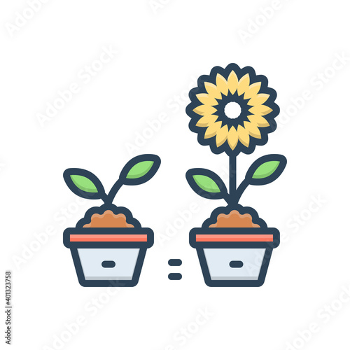 Color illustration icon for improve