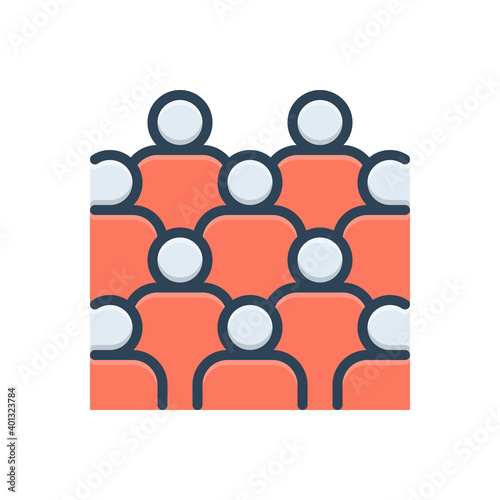 Color illustration icon for mass