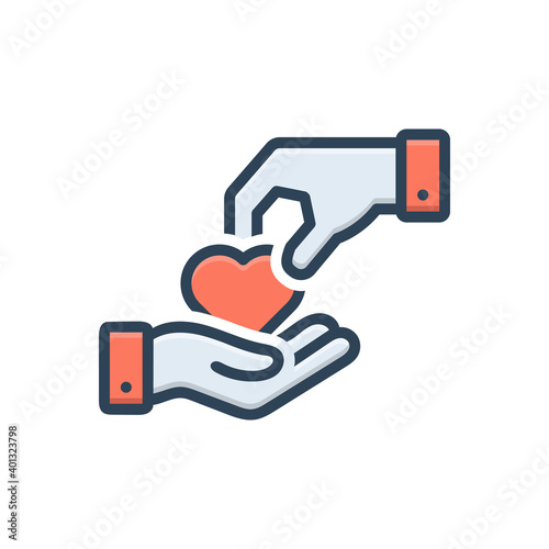 Color illustration icon for give 