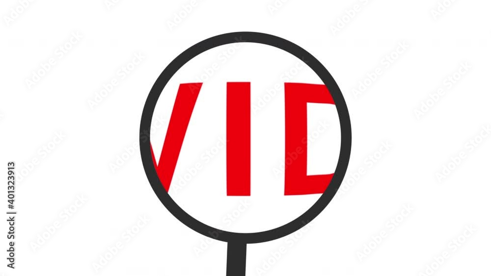 Covid-19 Text Magnifying Glass Animation 4K Covid-19 Text Magnifying Glass Animation 4K