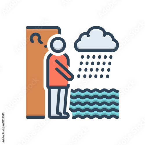 Color illustration icon for because