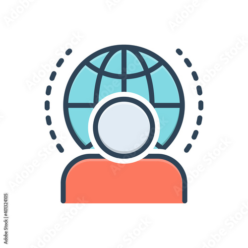 Color illustration icon for visitor