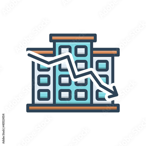Color illustration icon for deficit