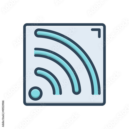 Color illustration icon for feed