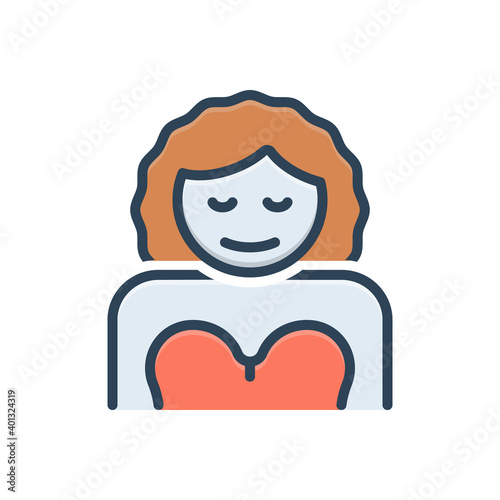 Color illustration icon for her