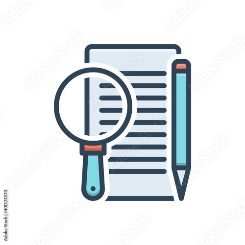 Color illustration icon for define