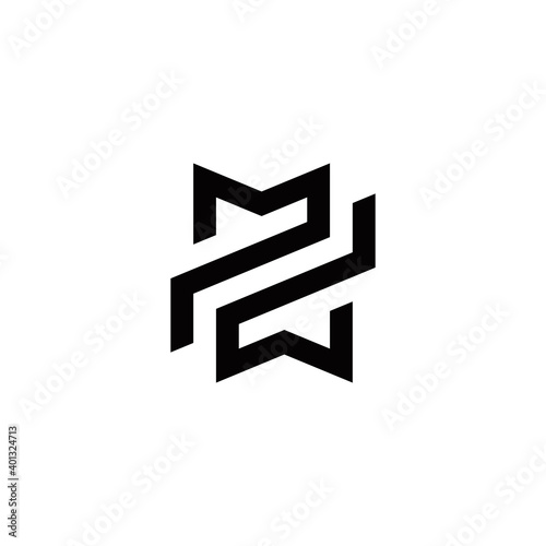 z m w initial logo design vector template