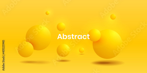 Abstract fluid vibrant gradient 3d yellow circle realistic backgorund