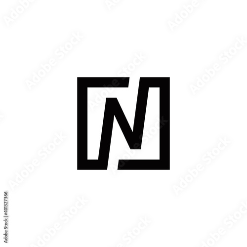 n initial logo design vector