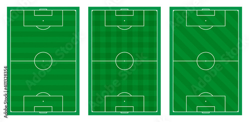 soccer field markings lines with different types of grass, football playground top view. Sports ground for active recreation. Vector