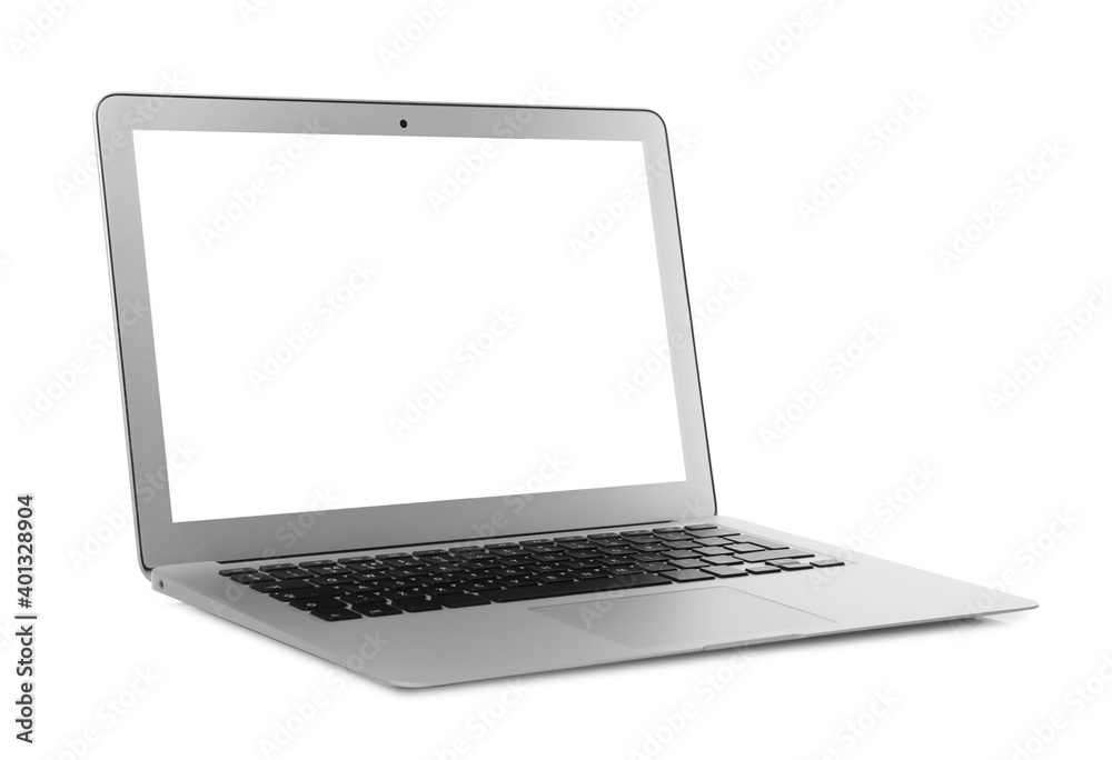 Laptop with blank screen isolated on white. Mockup for design Laptop with blank screen isolated on white. Mockup for design
