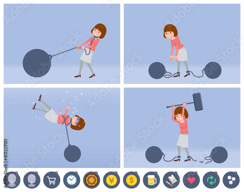 flat type Straight bangs women_slave