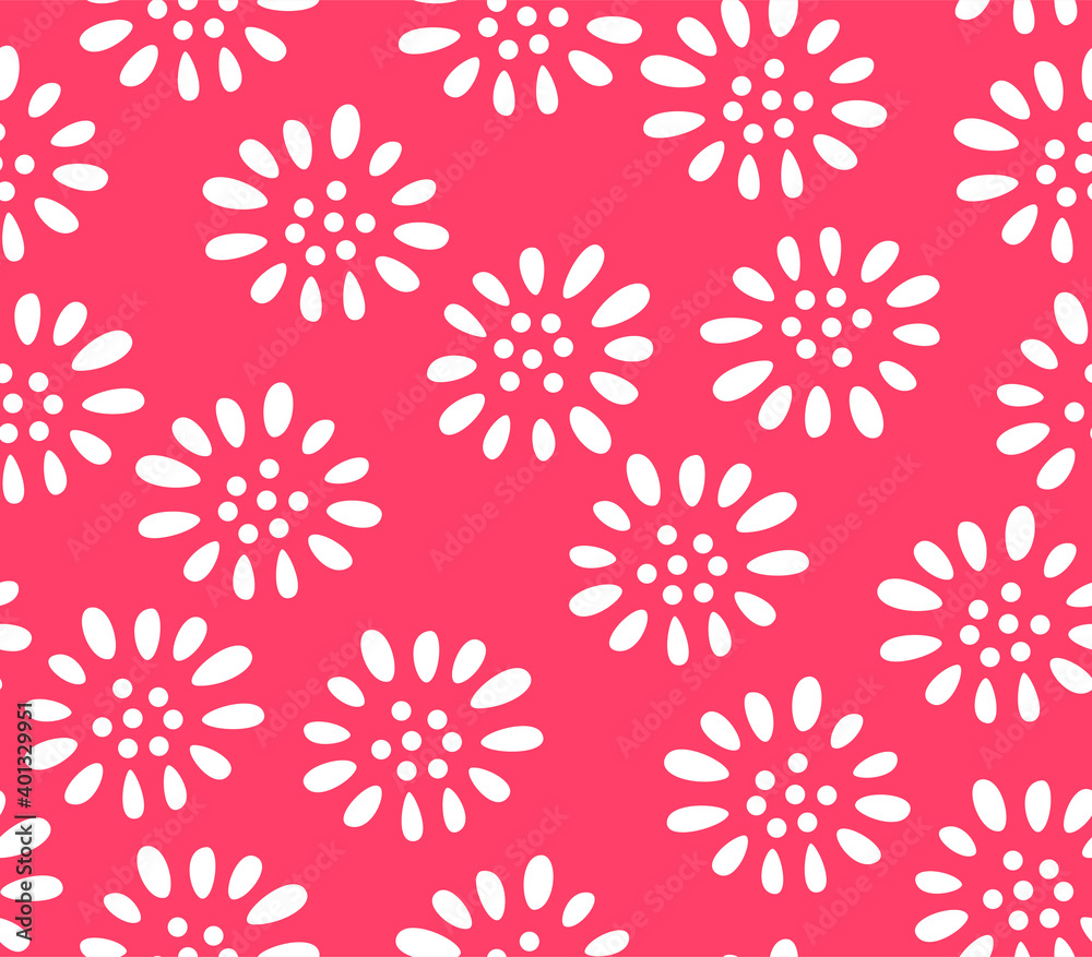 Japanese Cute Red Flower Vector Seamless Pattern Japanese Cute Red Flower Vector Seamless Pattern